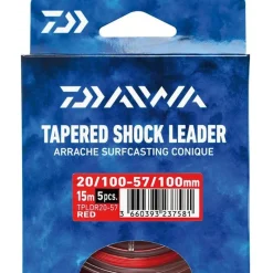 Daiwa Fils - Tresses Carpe|Tresses - Fils - Bdl Mer^Bas De Ligne Arrache Surf Taper Leader - Rouge - Par 5
