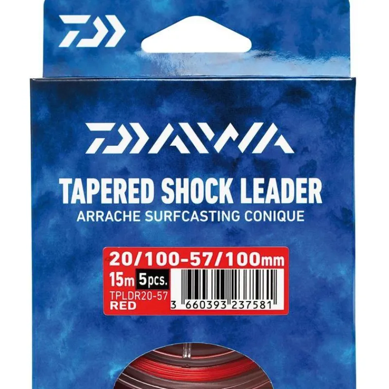 Daiwa Fils - Tresses Carpe|Tresses - Fils - Bdl Mer^Bas De Ligne Arrache Surf Taper Leader - Rouge - Par 5