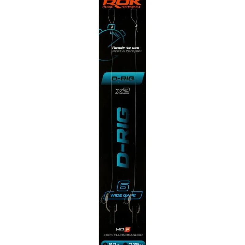Rok Fishing Montages Carpe^Bas De Ligne D-Rig Wide Gape - Par 2
