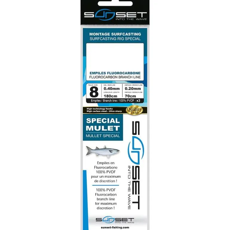 Bas De Ligne Sunset Surfcasting Rs Competition Special Mulet - Fluoro