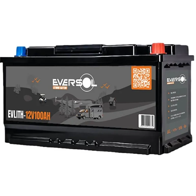 Batterie Lithium Eversol 12.8V 100Ah + Bluetooth + Préchauffage