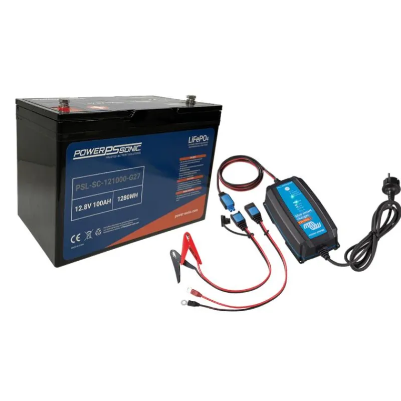 Power Sonic Batteries & Chargeurs^Batterie Lithium Lifepo4 12V 100Ah + Chargeur Étanche Victron 12V10a