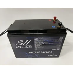 SH Lithium Batteries & Chargeurs^Batterie Lithium Lifeop4 Format Caisse Bluetooth 24V100amp + Chargeur