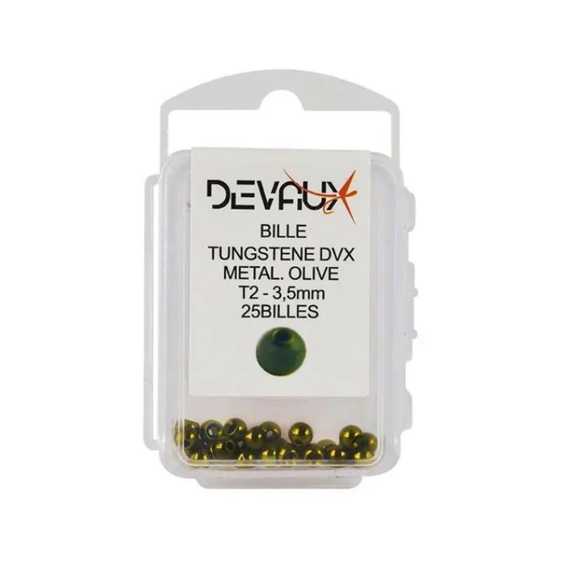 Devaux Fly Tying^Bille Tungstène Slot Dvx - Olive Foncé - Par 25