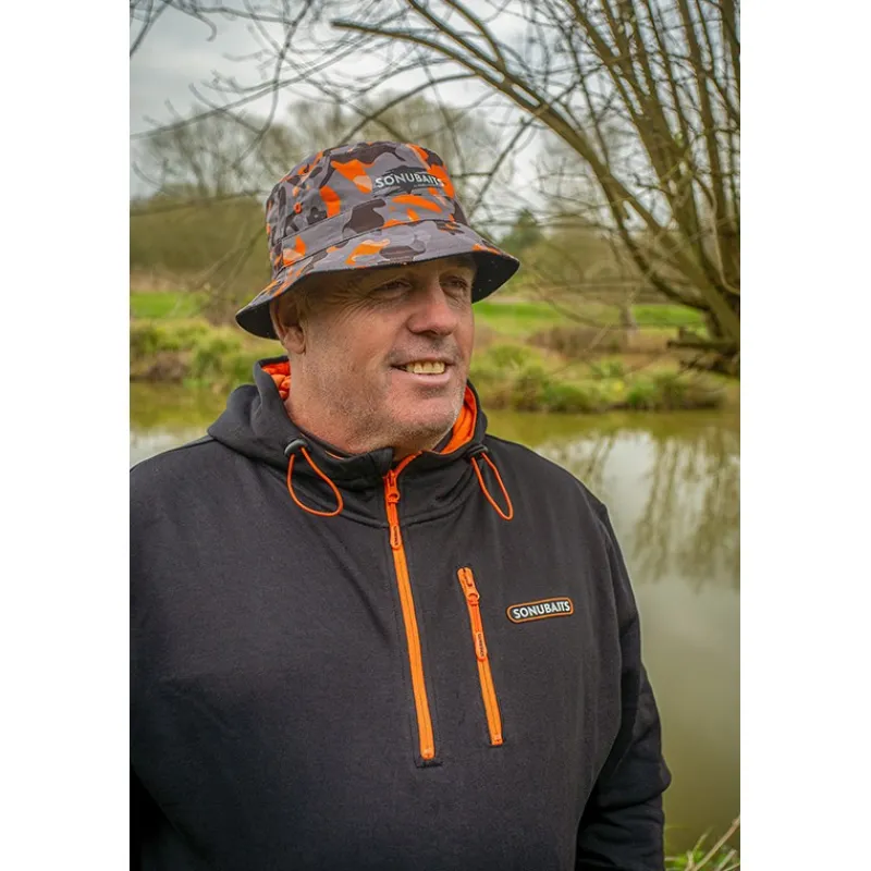 Sonubaits Casquettes, Visières & Chapeaux^Bob Bucket Hat Réversible - Noir/Orange