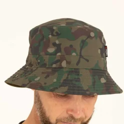 Bob Trakker Reversible Water-Resistant Bucket Hat - Kaki/Camo