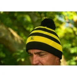 Bonnet Black Cat Bobble Hat - Noir/Jaune