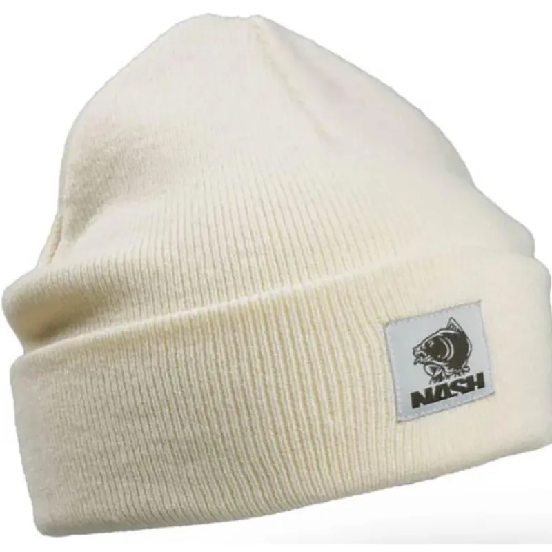 Nash Bonnets, Tours De Cou & Gants^Bonnet Homme Make It Happen Badge Beanie Hat - Ecru