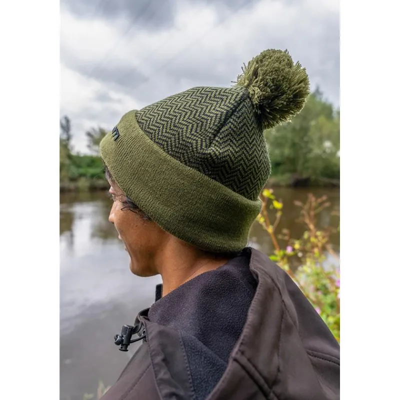 Korum Bonnets, Tours De Cou & Gants^Bonnet Thermal Beanie Hat - Black/Olive