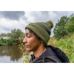 Korum Bonnets, Tours De Cou & Gants^Bonnet Thermal Beanie Hat - Black/Olive