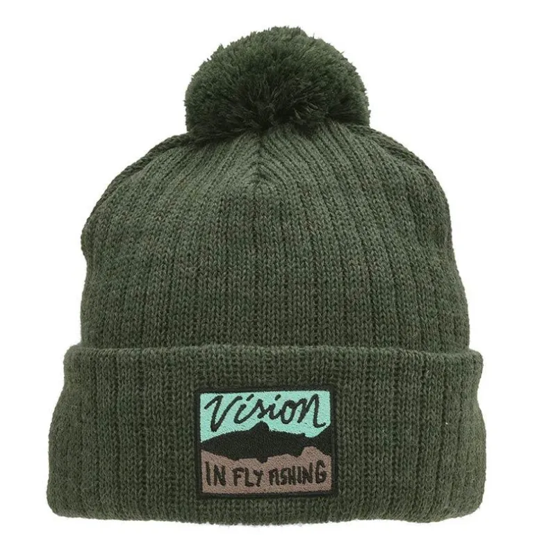 Bonnet Vision Merino Beanie Pompom - Kaki
