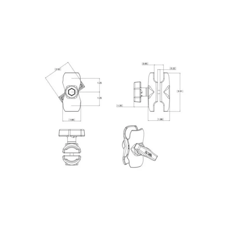 Bras Court Ram Mounts Pour Boule C