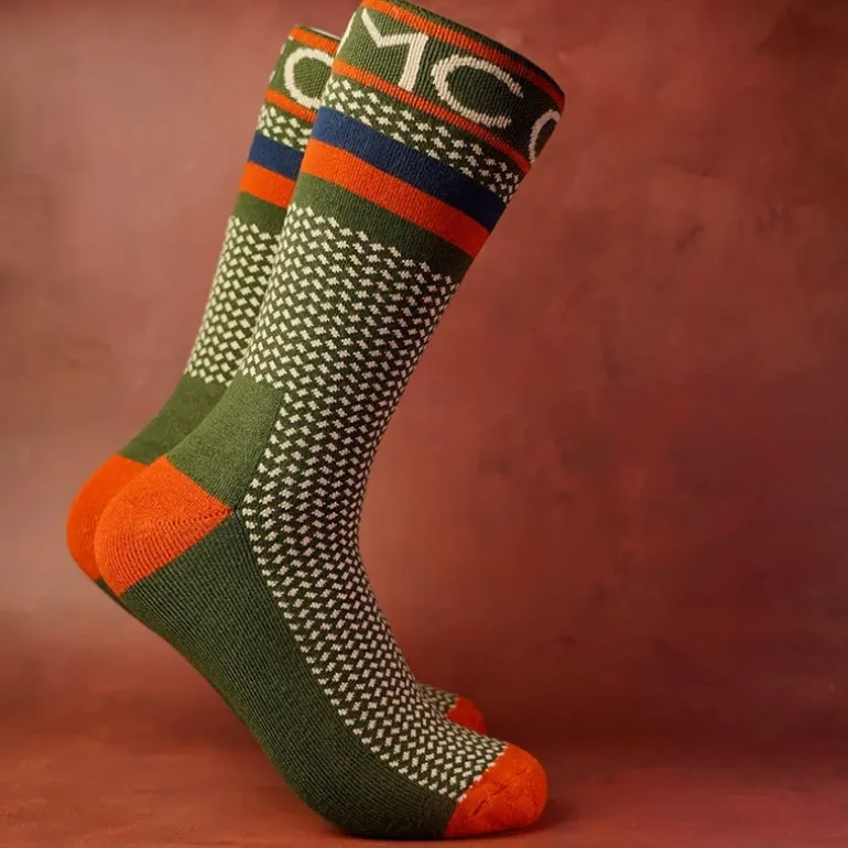 Chaussettes Homme One More Cast Spotted Eel Bamboo - Kaki