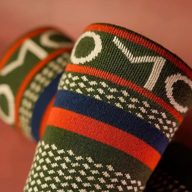 Chaussettes Homme One More Cast Spotted Eel Bamboo - Kaki