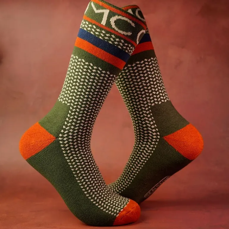 Chaussettes Homme One More Cast Spotted Eel Bamboo - Kaki