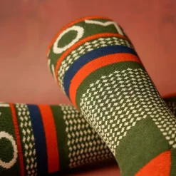 Chaussettes Homme One More Cast Spotted Eel Bamboo - Kaki