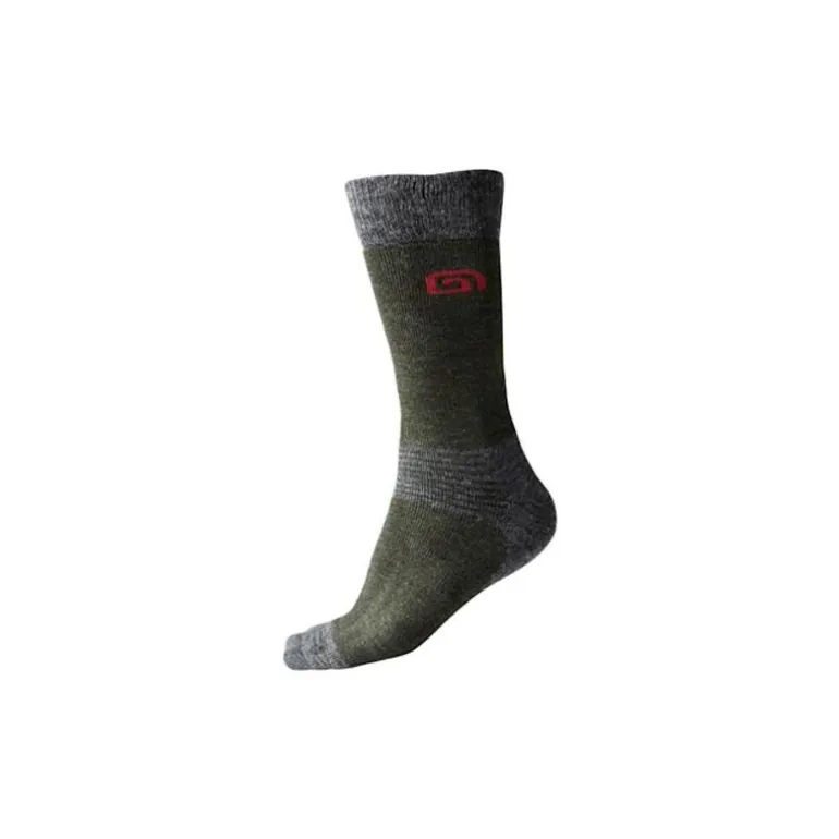Chaussettes Longues Homme Trakker Laine De Merino - Kaki/Gris