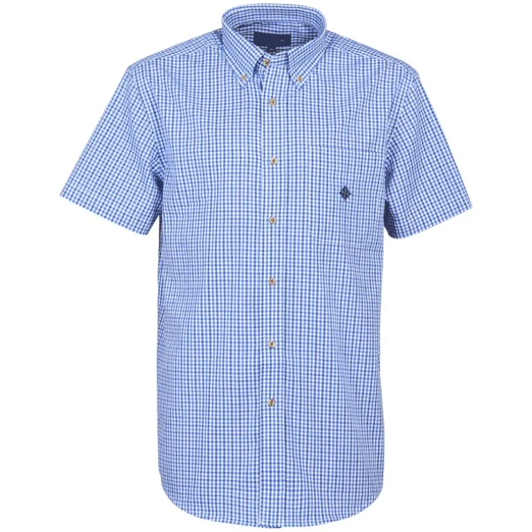 Chemise Manches Courtes Homme Idaho Grand Voile - Blanc/Bleu