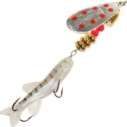 Bretton Leurres Truite^Cuiller Tournante Vaironnerie - Argent Points Rouges