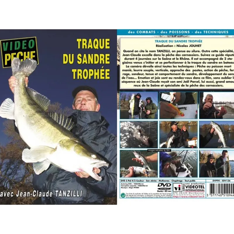 Vidéotel Cadeaux & Décoration|Cadeaux & Décoration^Dvd - Traque Du Sandre Trophee Avec Jean-Claude Tanzilli - Peche Des Carnassiers - Video Peche