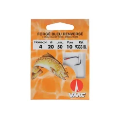 Hamecon Monte Truite Vmc Forge Bleu Renverse A Cran - Par 10