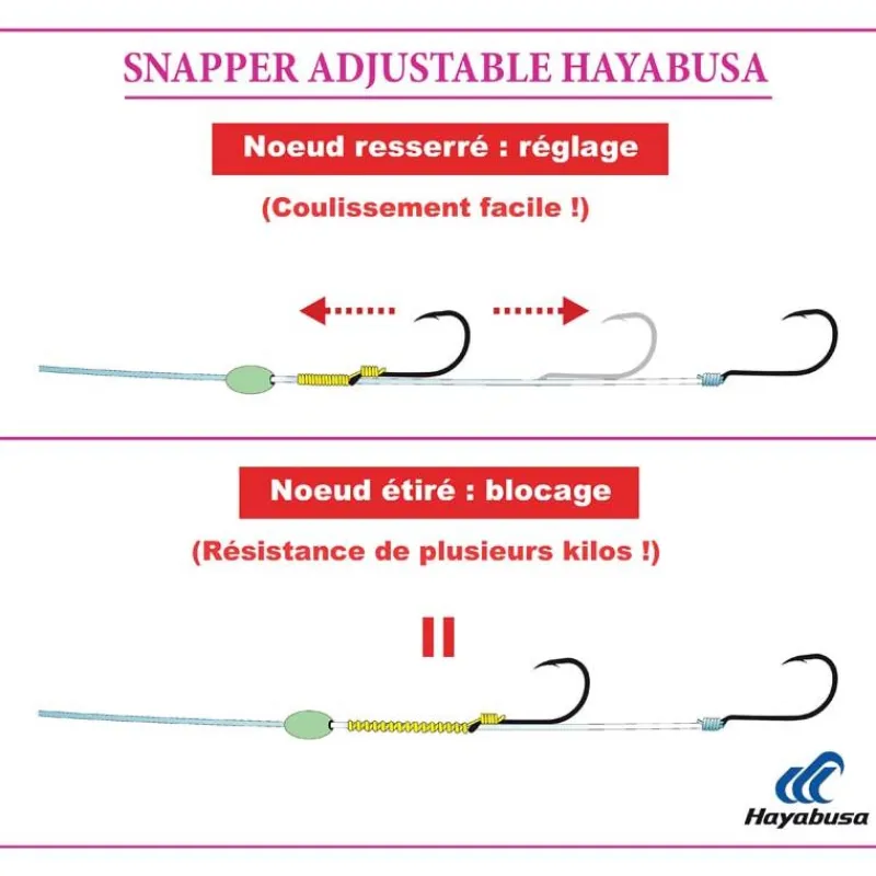 Hayabusa Hameçons|Lignes Montées^Hamecon Monté Snapper Adjustable Rig Ex304