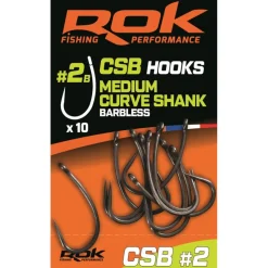 Hamecon Simple Rok Fishing Barbless Medium Curve Shank - Par 10