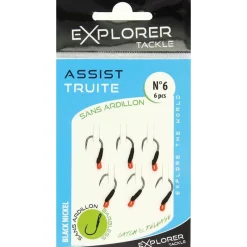 Explorer Tackle Petit Matériel^Hameçon Assist Truite Sans Ardillon - Par 6