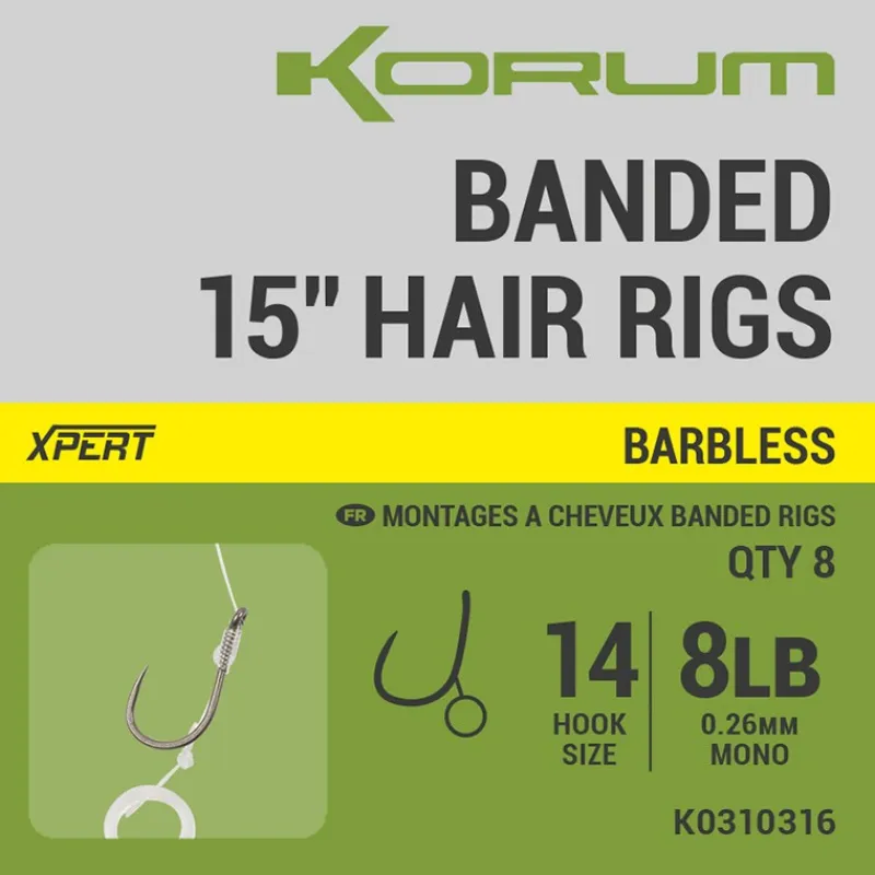 Korum Feeder^Hameçon Monté Barbless Hair Rigs