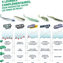 Fiiish Leurres Mer^Kit Leurre Souple Arme Double Combo Crazy Sand Eel 120 + Tête Plombée Off Shore