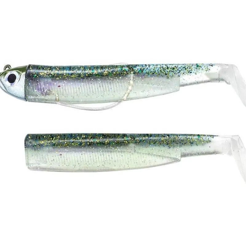 Fiiish Leurres Carnassiers|Leurres Mer^Kit Leurre Souple Arme Combo Black Minnow 120 + Tete Plombee Shore