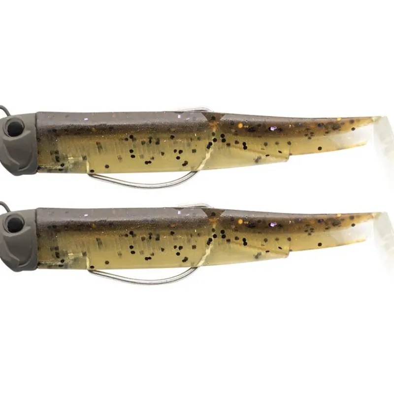 Fiiish Leurres Mer|Leurres Truite^Kit Leurre Souple Arme Double Combo Black Minnow 90 + Tete Plombee Pug