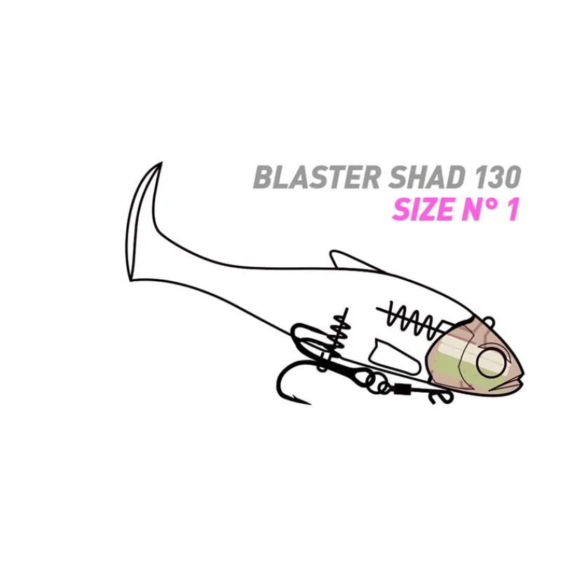 Fiiish Leurres Silure^Leurre Souple Armé Blaster Shad 130 - 13Cm