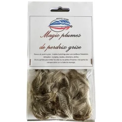 Vesuna Fly Tying^Magic Plumes De Perdrix Grise - 3 Gramme - Traité Hydrofuge