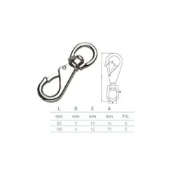 Mousqueton Emerillon Voile Pike'n Bass Alliage Aluminium
