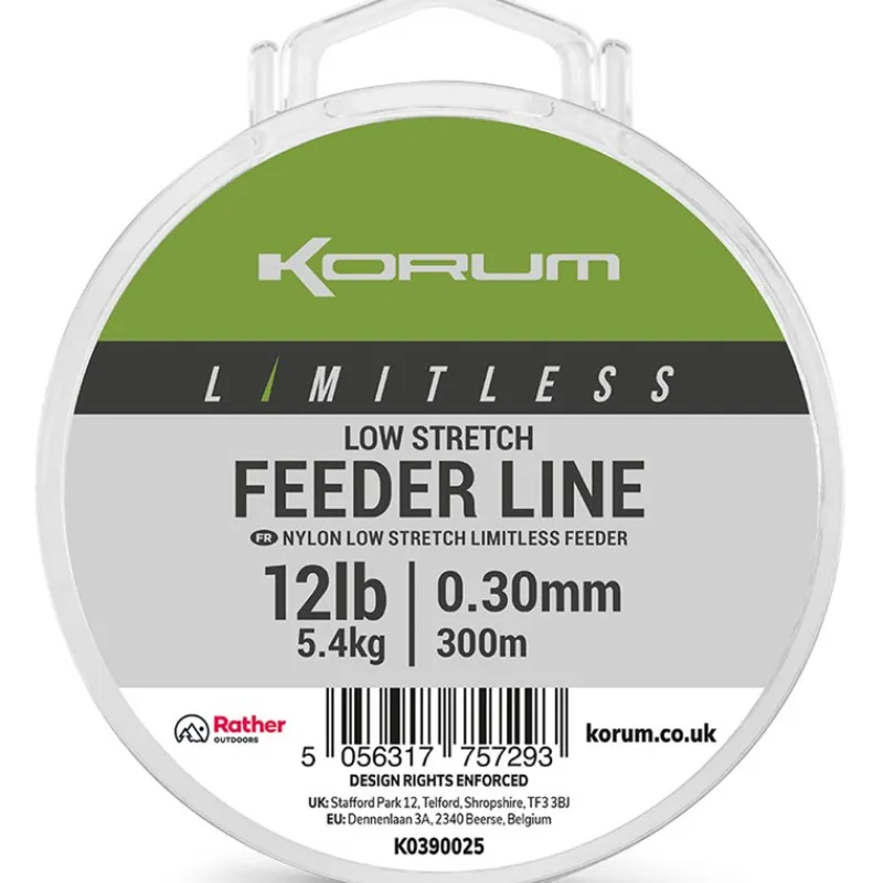 Korum Feeder|Fils - Tresses Coup & Anglaise^Nylon Limitless Low Stretch Feeder Line - 300M