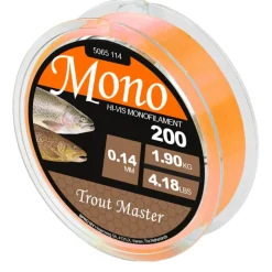 Trout Master Fils Truite^Nylon Hi-Vis Mono - Orange - 200M