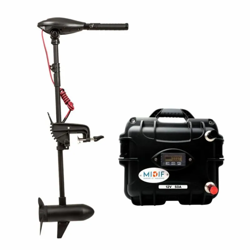 Haswing Moteurs Électriques Bateau^Pack Moteur Osapian 12V 55Lbs 2026 Et Batterie Lithium 12V50amp + Chargeur