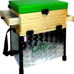 CatFish Stations - Paniers Sièges^Panier Siege Alu 2 Tiroirs Bois Prestige