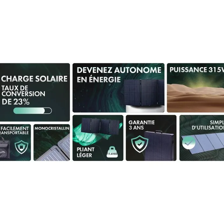 Panneau Solaire Pliant Orium Cadré 315W
