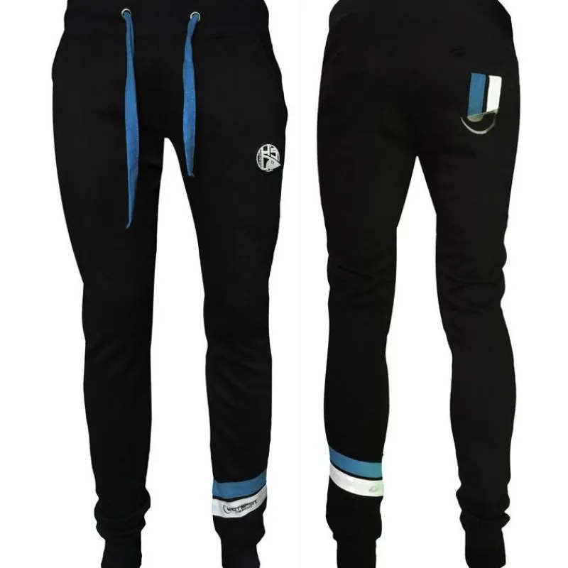 Hot Spot Design Pantalons, Salopettes & Shorts^Pantalon Homme Hsd With Piquet Stripes Blue - Noir