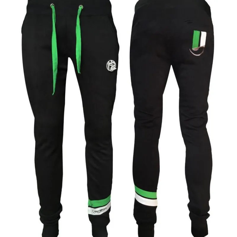 Hot Spot Design Pantalons, Salopettes & Shorts^Pantalon Homme Hs With Piquet Stripes Green - Noir