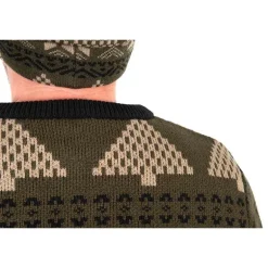 Pull Homme Fox Festive Jumper - Kaki