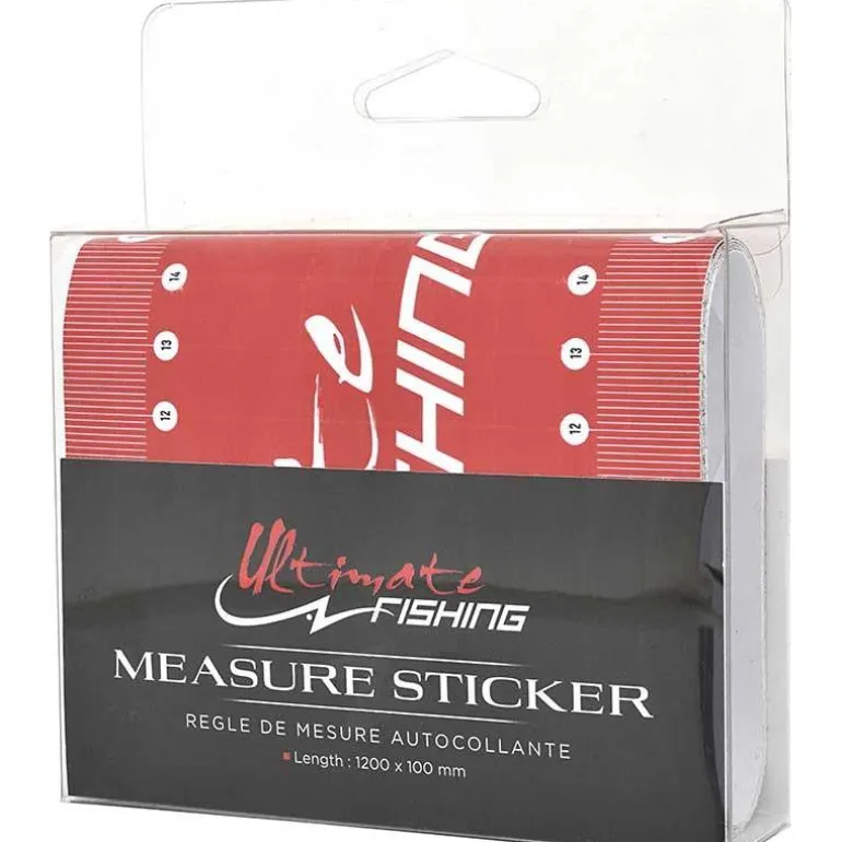 Regle Autocollante Ultimate Fishing Measure Sticker Uf - Noir Et Rouge