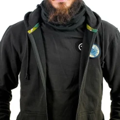 Sur vos traces Cadeaux & Décoration|Cadeaux & Décoration^Sweat À Capuche Zippé Pêche Personnalisable - Noir