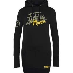Hot Spot Design Sweats & Polaires^Sweat Femme Long Hoodie Fishing Mania - Noir