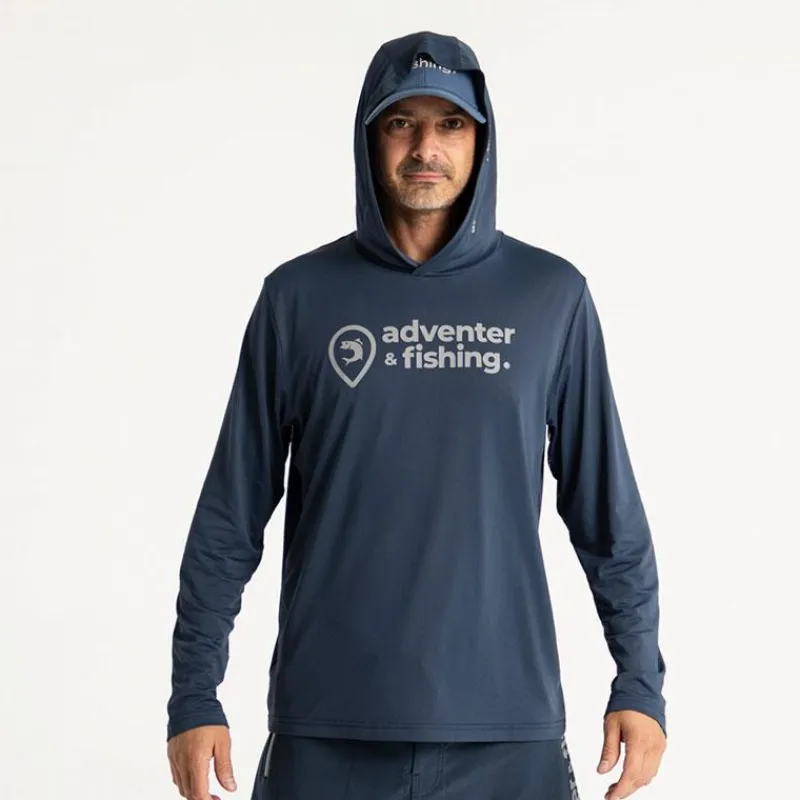 Adventer & Fishing Sweats & Polaires^Sweat Homme Golon Anti Uv À Capuche - Marine