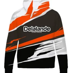 Delalande Sweats & Polaires^Sweat Homme Hoodie Soft - Noir/Orange
