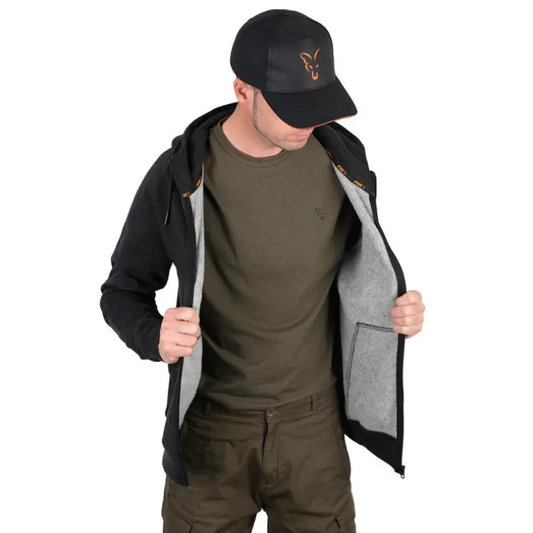 Sweat Homme Fox Collection Lw Hoody Black & Orange - Noir