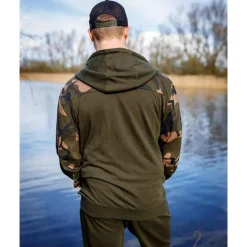Sweat Homme Fox Lw Khaki/Camo Split Zip Hoody - Kaki/Camo